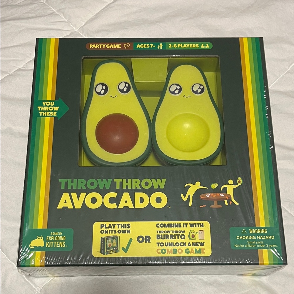 Throw Throw Avocado Game by Exploding Kittens - Green and Yellow